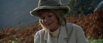Movie still from “Images” (1972), directed by Robert Altman – A person wearing a hat; Close Up shot, Low angle