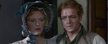 Movie still from “Immortal Beloved” (1994), directed by Bernard Rose – A man and a woman standing next to each other; Close Up shot, Over the shoulder angle