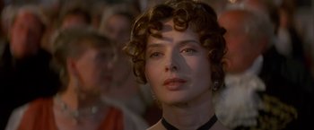 Movie still from “Immortal Beloved” (1994), directed by Bernard Rose – A person with curly hair; Close Up shot, Over the shoulder angle