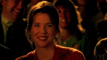 Movie still from “In Dreams” (1999), directed by Neil Jordan – A person wearing a red shirt; Close Up shot, Over the shoulder angle