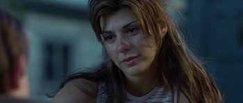 Movie still from “In the Bedroom” (2001), directed by Todd Field – A person with long brown hair; Close Up shot, Low angle