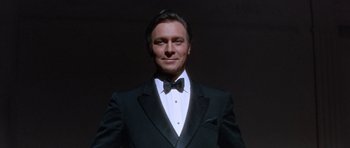 Movie still from “Inside Daisy Clover” (1965), directed by Robert Mulligan – A man wearing a tuxedo and a bow tie; Close Up shot, Low angle