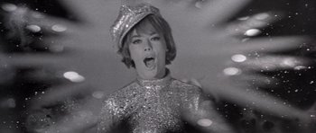 Movie still from “Inside Daisy Clover” (1965), directed by Robert Mulligan – A black and white photo of a woman wearing a hat; Close Up shot, Low angle