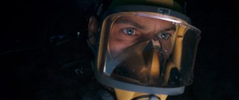 Movie still from “Into the Blue” (2005), directed by John Stockwell – A person wearing a helmet; Close Up shot, Overhead angle