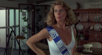 Movie still from “Into the Night” (1985), directed by John Landis – Close Up shot, Low angle