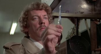 Movie still from “Invasion of the Body Snatchers” (1978), directed by Philip Kaufman – A person holding a cell phone; Close Up shot, Low angle