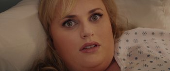 Movie still from “Isn't It Romantic” (2019), directed by Todd Strauss-Schulson – A woman's eyes and lips; Close Up shot, Over the shoulder angle