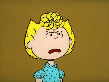 Movie still from “It's the Easter Beagle, Charlie Brown!” (1974), directed by Phil Roman – A drawing of a woman with a hair piece on her head; Close Up shot, High angle
