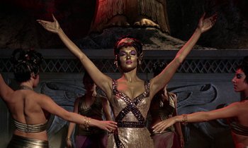 Movie still from “Jason and the Argonauts” (1963), directed by Don Chaffey – A group of women standing next to each other; Medium shot, Low angle