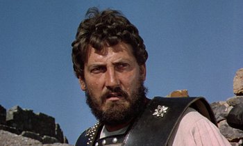 Movie still from “Jason and the Argonauts” (1963), directed by Don Chaffey – A person with a beard; Close Up shot, Low angle