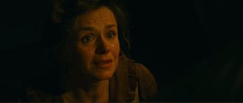 Movie still from “Jean de Florette” (1986), directed by Claude Berri – A person with a crying face; Close Up shot, High angle