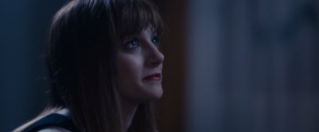 Movie still from “Jem and the Holograms” (2015), directed by Jon M. Chu – A person with blue eyes; Close Up shot, Low angle