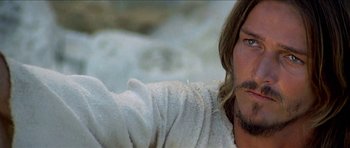 Movie still from “Jesus Christ Superstar” (1973), directed by Norman Jewison – A person wearing a robe; Close Up shot, Over the shoulder angle