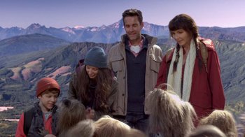 Movie still from “Turkey Hollow” (2015), directed by Kirk R. Thatcher – A group of people standing on top of a mountain; Wide shot, High angle