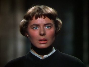 Movie still from “Joan of Arc” (1948), directed by Victor Fleming – A person with short hair; Close Up shot, Over the shoulder angle