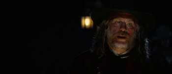 Movie still from “Jonah Hex” (2010), directed by Jimmy Hayward – A person wearing a cowboy hat; Close Up shot, Low angle