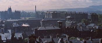 Movie still from “Journey to the Center of the Earth” (1959), directed by Henry Levin – A view of a city from a high point; Extreme Wide shot, High angle