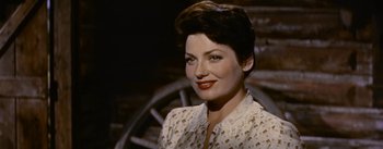 Movie still from “Jubal” (1956), directed by Delmer Daves – A person with short hair; Close Up shot, Low angle