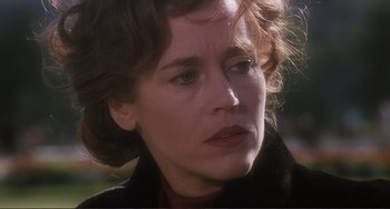 Movie still from “Julia” (1977), directed by Fred Zinnemann – A woman's face in the sunlight; Close Up shot, Over the shoulder angle