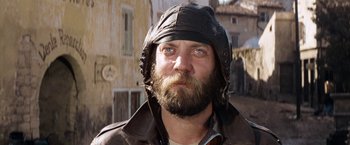 A person wearing a helmet