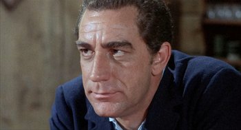 Movie still from “Kid Galahad” (1962), directed by Phil Karlson – A person wearing a jacket; Close Up shot, Low angle