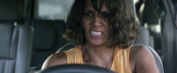 Movie still from “Kidnap” (2017), directed by Luis Prieto – A person in a car; Close Up shot, High angle