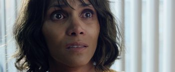 Movie still from “Kidnap” (2017), directed by Luis Prieto – A woman's eyes and face; Close Up shot, Overhead angle