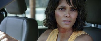 Movie still from “Kidnap” (2017), directed by Luis Prieto – A person sitting in a car; Close Up shot, Over the shoulder angle