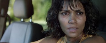 Movie still from “Kidnap” (2017), directed by Luis Prieto – A woman's face in a car; Close Up shot, High angle