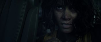 Movie still from “Kidnap” (2017), directed by Luis Prieto – A person in a car looking at the camera; Close Up shot, Over the shoulder angle