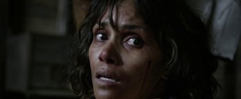 Movie still from “Kidnap” (2017), directed by Luis Prieto – A person with blood on their face; Close Up shot, High angle