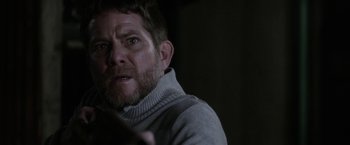 Movie still from “Kidnap” (2017), directed by Luis Prieto – A person wearing a sweater looking at the camera; Close Up shot, Over the shoulder angle