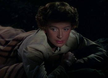 Movie still from “King Solomon's Mines” (1950), directed by Andrew Marton – A person wearing a jacket; Close Up shot, High angle