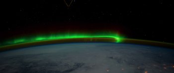 Movie still from “Knight of Cups” (2015), directed by Terrence Malick – A view of the earth taken from the space station at night; Extreme Wide shot, Overhead angle