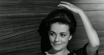 Movie still from “La Notte” (1961), directed by Michelangelo Antonioni – A black - and - white photo of a woman's face; Close Up shot, Low angle