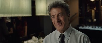 Movie still from “Last Chance Harvey” (2008), directed by Joel Hopkins – A person wearing a shirt and a tie; Close Up shot, Over the shoulder angle
