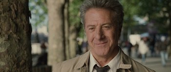 Movie still from “Last Chance Harvey” (2008), directed by Joel Hopkins – An older man wearing a suit and a tie; Close Up shot, Over the shoulder angle