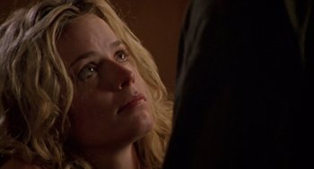 Movie still from “Leaving Las Vegas” (1995), directed by Mike Figgis – A person with her eyes wide open; Close Up shot, Over the shoulder angle