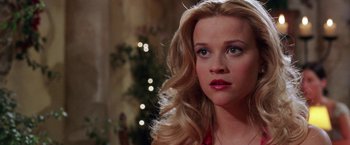 Movie still from “Legally Blonde” (2001), directed by Robert Luketic – A person with long blonde hair; Close Up shot, Low angle