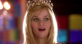 Movie still from “Legally Blonde 2: Red, White & Blonde” (2003), directed by Charles Herman-Wurmfeld – A person wearing a tiara; Close Up shot, Low angle