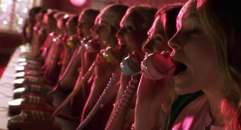 Movie still from “Legally Blonde 2: Red, White & Blonde” (2003), directed by Charles Herman-Wurmfeld – A group of women talking on the phones; Close Up shot, Low angle