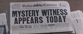 Movie still from “Les Girls” (1957), directed by George Cukor – The front page of a newspaper; Extreme Close Up shot, High angle