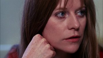 Movie still from “Let's Scare Jessica to Death” (1971), directed by John D. Hancock – A woman with blue eyes; Close Up shot, Low angle