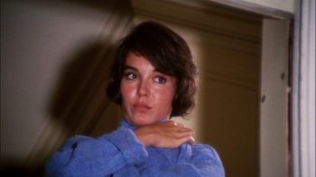 Movie still from “Let's Scare Jessica to Death” (1971), directed by John D. Hancock – A person wearing a blue shirt; Close Up shot, Low angle
