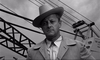 Movie still from “Lilies of the Field” (1963), directed by Ralph Nelson – A man wearing a hat and a jacket; Close Up shot, Low angle