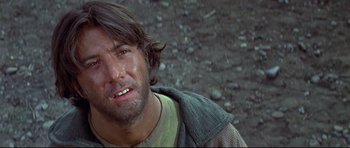 Movie still from “Little Big Man” (1970), directed by Arthur Penn – A person with a jacket on; Close Up shot, Low angle