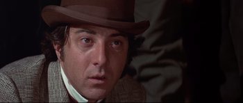 Movie still from “Little Big Man” (1970), directed by Arthur Penn – A person wearing a hat; Close Up shot, Low angle
