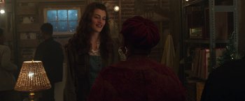 Movie still from “Ma” (2019), directed by Tate Taylor – A woman standing in front of a mirror talking to another woman; Medium shot, Over the shoulder angle