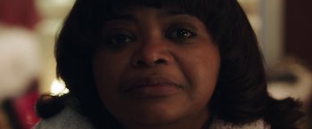 Movie still from “Ma” (2019), directed by Tate Taylor – A woman's face in the dark; Extreme Close Up shot, Low angle