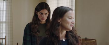 Movie still from “Ma” (2019), directed by Tate Taylor – Two women standing next to each other in front of a window; Close Up shot, Over the shoulder angle